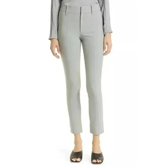 VINCE High Waist Cigarette Pants sz 12 Light Slate Slim Fit Neutral Minimalist - Picture 1 of 11